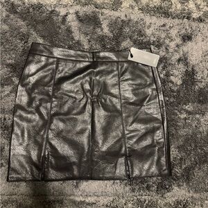 Black Faux Leather Skirt